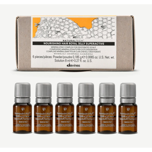 Davines NaturalTech Nourishing Hair Royal Jelly Superactive Mineralizing Scalp Treatment 6x8 ml Davines NaturalTech Nourishing Hair Royal Jelly Superactive Mineralizing Scalp Treatment 6x8 ml
