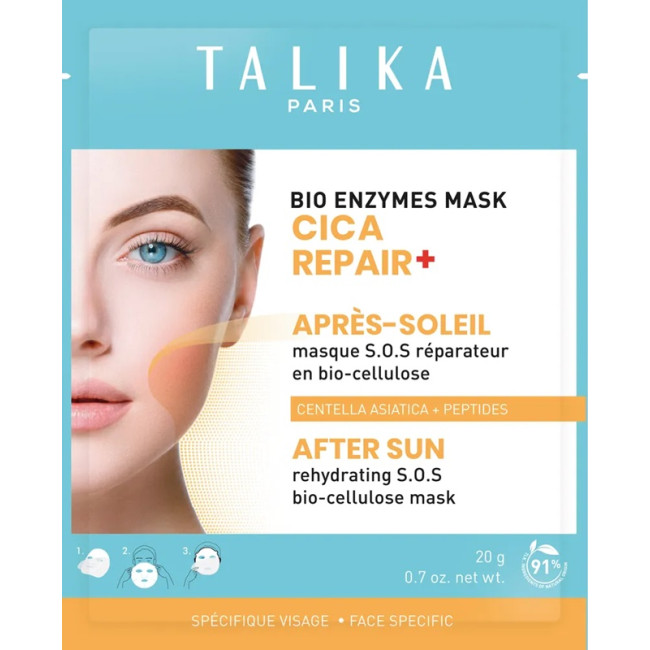 Talika Bio Enzymes Mask CICA REPAIR+ After Sun SOS Repair Mask In Bio-Cellulose